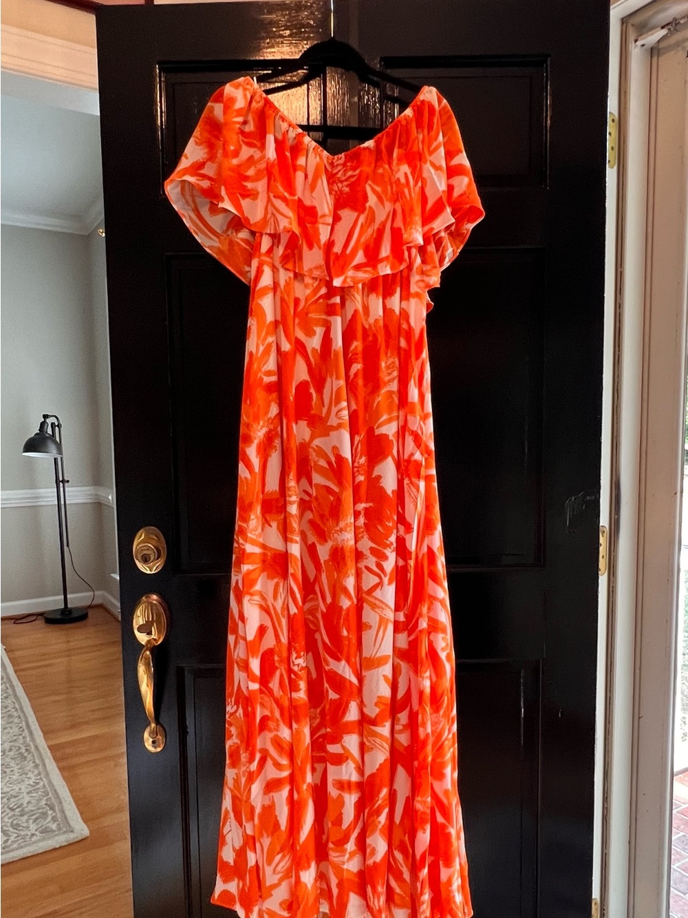 NWT Sugarlips Tropical Dreamsicle Enamored Off The Shoulder Ruffle Dress Large - Picture 7 of 9